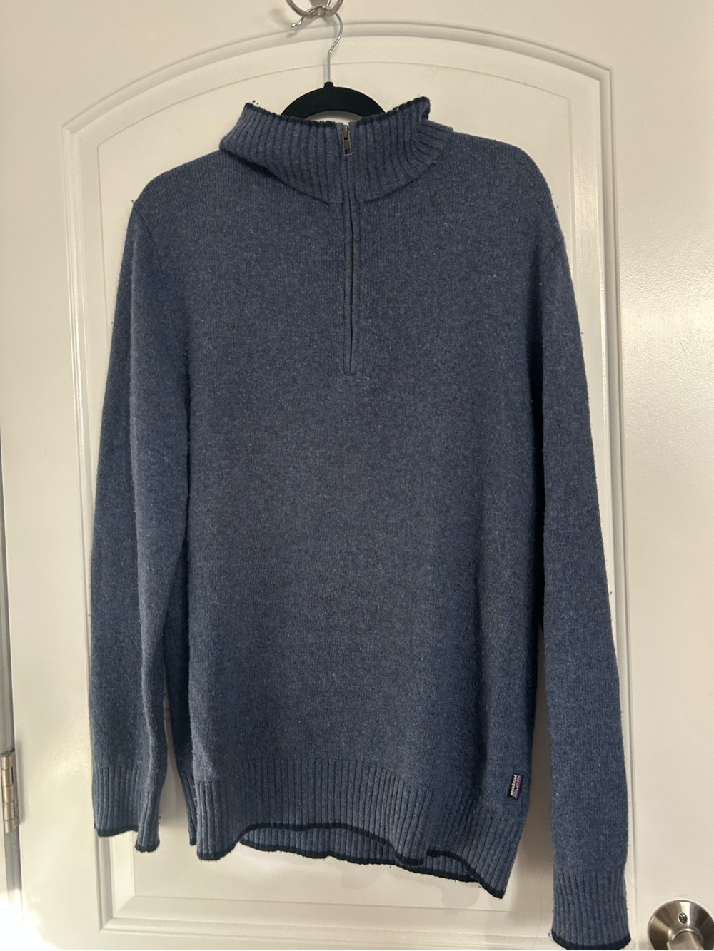 Patagonia Men Merlow Wool Blend 1/4-Zip Sweater Size L Fall Preppy Cozy Outdoor